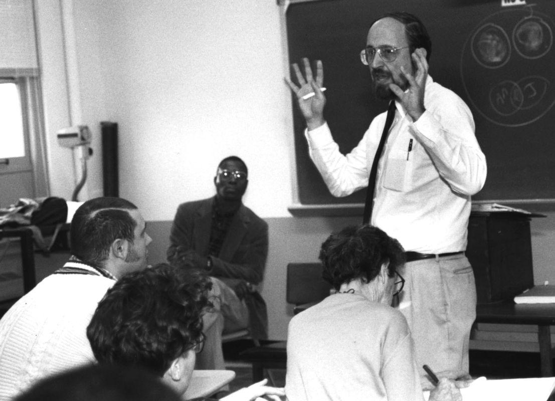 Dr. Benny Kraut lecturing at UC. <br><br>Courtesy of The Jacob Rader Marcus Center of the American Jewish Archives, Cincinnati, Ohio.