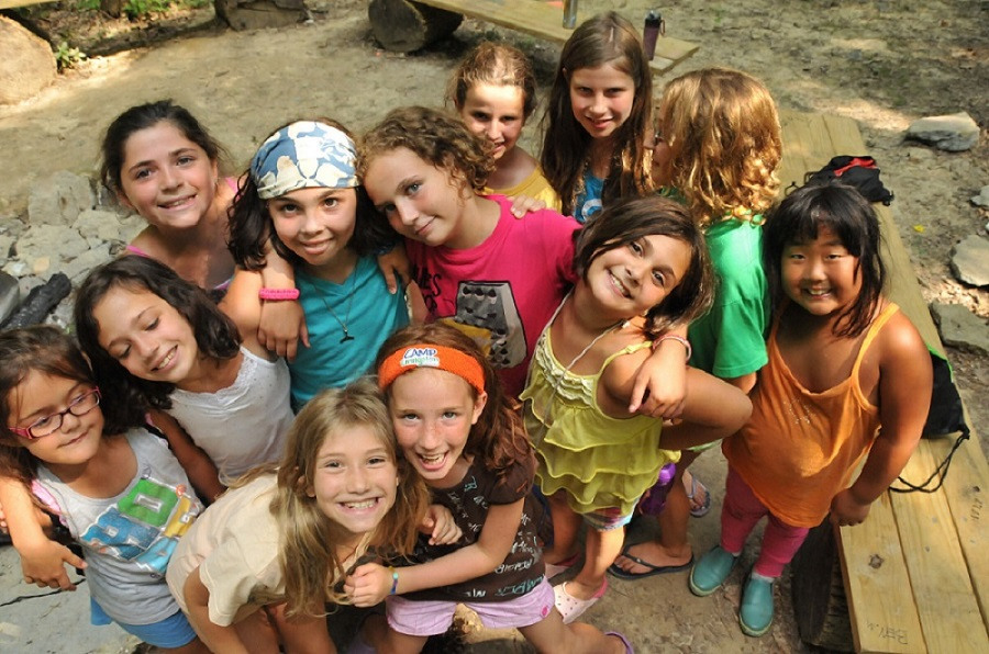 Young campers pose together at Camp Livingston, one of the many Jewish summer camps that allows Jewish youth to build connections and a community of their own.