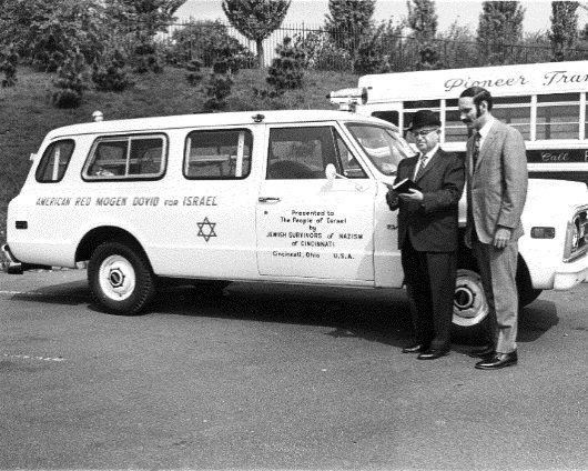 Cincinnati’s branch of Jewish Survivors of Nazism on an aid trip in Israel for the Magen David Adom, circa 1974.<br><br>Photo courtesy of The Center for Holocaust and Humanity Education